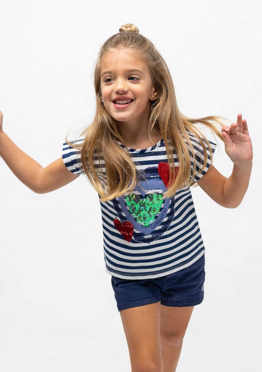 Menina Conguitos Roupa De Menina | Short Esportivo De Menina Azul Marinho