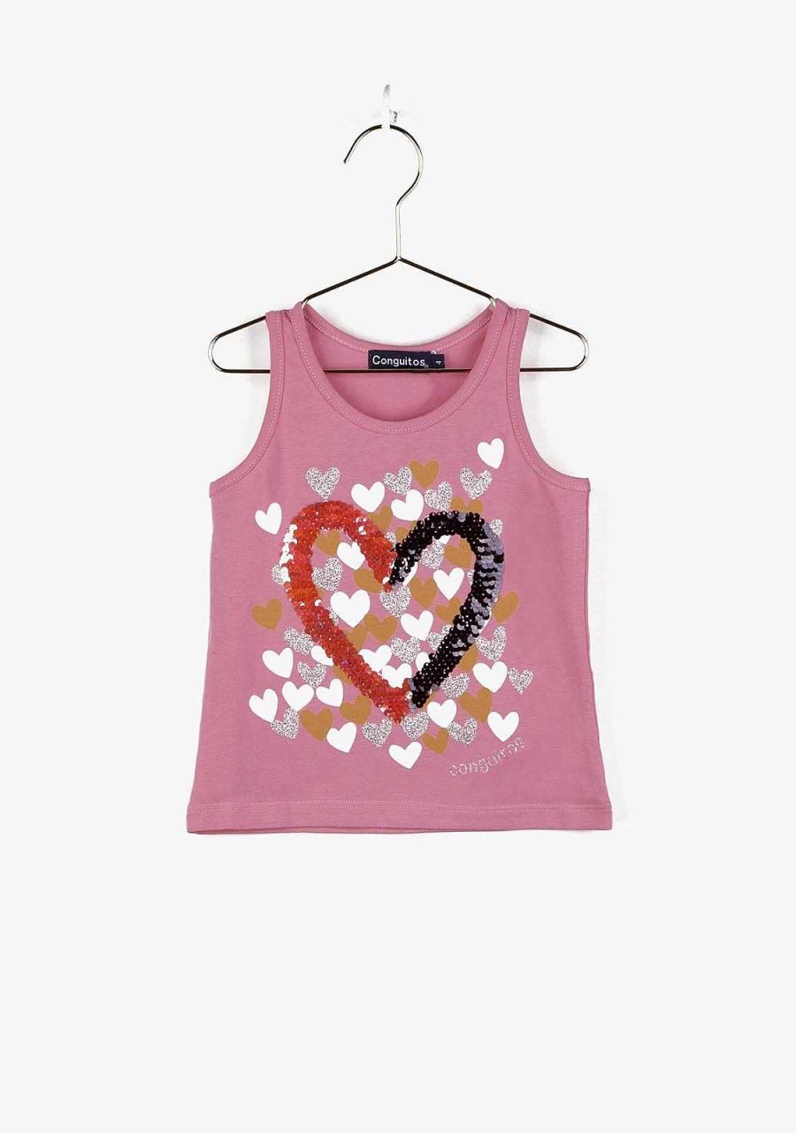 Menina Conguitos Roupa De Menina | Camisa De Menina Coracao Rosa